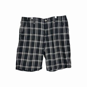 Express Men Sz 34 Black and White Plaid Bermuda Shorts Y2K Grunge 100% Cotton